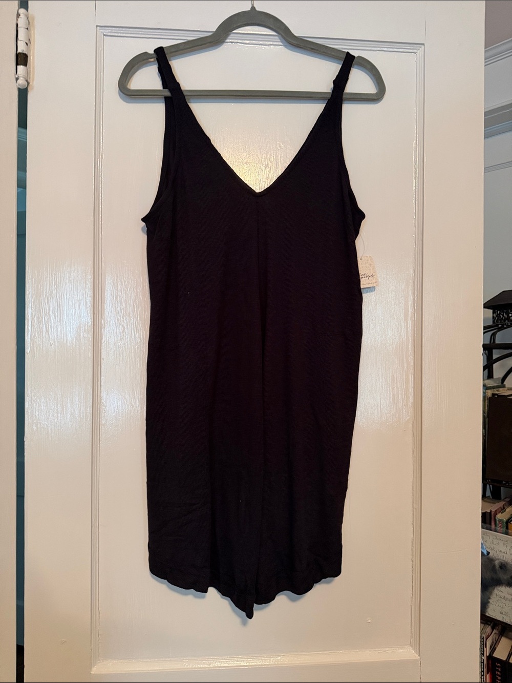Free People Clover Simple Black V-Neck Dress